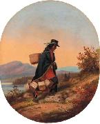 Indian Basket Seller in Autumn Landscape, Cornelius Krieghoff